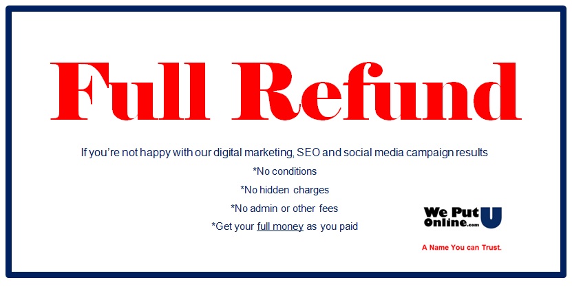 full refund on digital marketing SEO social media campaign results